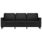 Divano moderno a 3 posti in similpelle 78 pollici – Rivestimento nero antimacchia, design minimalista dalle linee pulite, struttura robusta per soggiorno o salotto