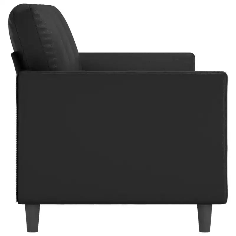 Divano moderno a 3 posti in similpelle 78 pollici – Rivestimento nero antimacchia, design minimalista dalle linee pulite, struttura robusta per soggiorno o salotto