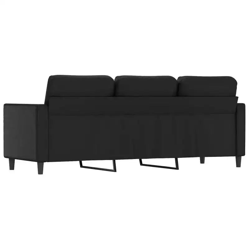 Divano moderno a 3 posti in similpelle 78 pollici – Rivestimento nero antimacchia, design minimalista dalle linee pulite, struttura robusta per soggiorno o salotto