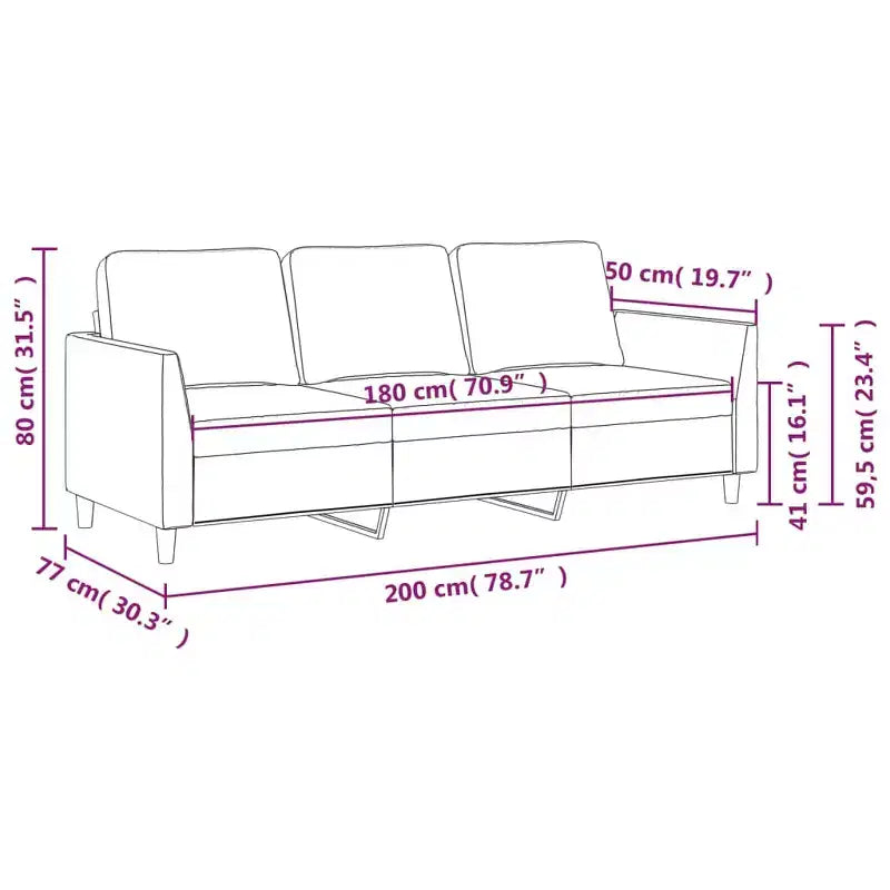Divano moderno a 3 posti in similpelle 78 pollici – Rivestimento nero antimacchia, design minimalista dalle linee pulite, struttura robusta per soggiorno o salotto