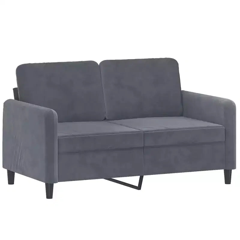 Divano 2 posti Velluto grigio scuro (100% poliestere), metallo, textilene