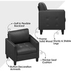 TYBOATLE Sedia Accent Nera, Sedia da Lettura Moderna in Ecopelle con Seduta Trapuntata per Soggiorno Camera da Letto Sala di Attesa