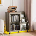 VINGLI Record Player Stand with Vinyl Storage, Vinyl Record Holder Up to 350 Albums, Record Player Table with LEDCharging Station