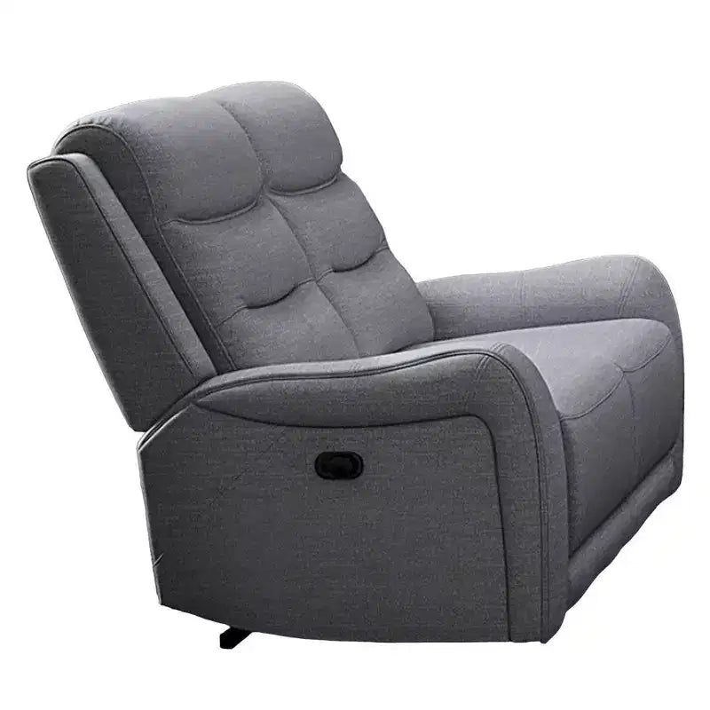 Divanetto reclinabile manuale Royal Hampton, braccioli a voluta, 102 cm, legno massello, grigio