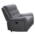 Divanetto reclinabile manuale Royal Hampton, braccioli a voluta, 102 cm, legno massello, grigio