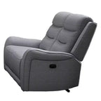 Divanetto reclinabile manuale Royal Hampton, braccioli a voluta, 102 cm, legno massello, grigio