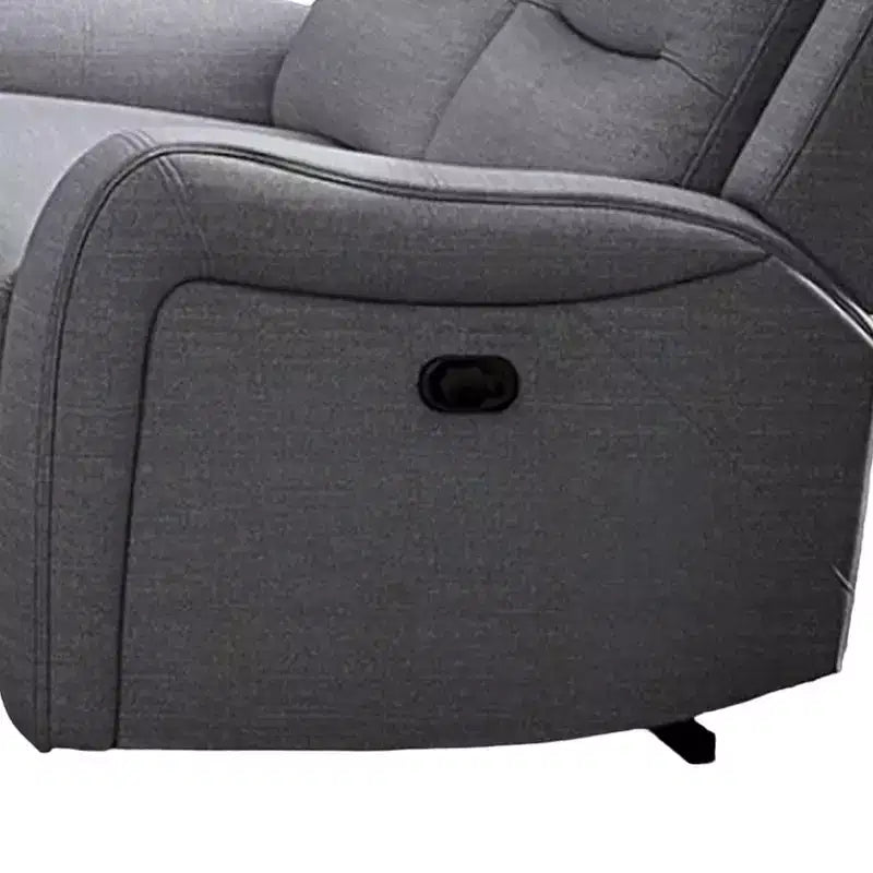 Divanetto reclinabile manuale Royal Hampton, braccioli a voluta, 102 cm, legno massello, grigio