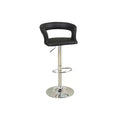 HomeStock Height Adjustable 38 Faux Leather Barstool Set in Black (Set of 2)