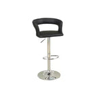 HomeStock Height Adjustable 38 Faux Leather Barstool Set in Black (Set of 2)