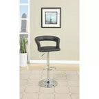 HomeStock Set di 2 sgabelli da bar regolabili in altezza da 38" in similpelle nera