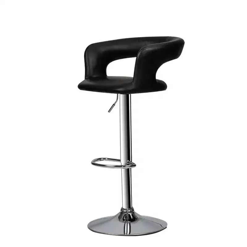 HomeStock Set di 2 sgabelli da bar regolabili in altezza da 38" in similpelle nera