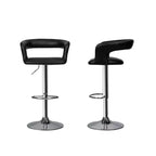 HomeStock Set di 2 sgabelli da bar regolabili in altezza da 38" in similpelle nera