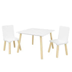 Set Tavolo e Sedie per Bambini Whisen 5 Pezzi, Tavolo in Legno per Bambini con 4 Sedie a Tema Animali dei Cartoni Animati