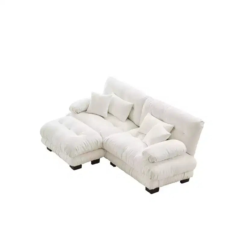 Divano componibile a L Homy Casa Cloud con chaise longue e cuscini morbidi, per soggiorno o area famiglia