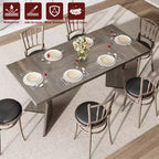 COZONY Tavolo da Pranzo Rettangolare per 6 Persone, Tavolo da Cucina Retrò con Struttura Robusta, Tavolo da Pranzo in Stile Rustico per Riunioni di Famiglia