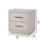 Comodino Royal Hampton, USB e LED, 2 Cassetti Maniglie Cromate, Grigio Chiaro
