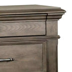 Comodino Royal Hampton, USB e LED, 2 Cassetti Maniglie Cromate, Grigio Chiaro