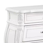 Comodino Royal Hampton, 3 cassetti, legno massello bianco, maniglie in metallo, 79 cm