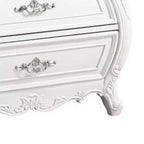 Comodino Royal Hampton, 3 cassetti, legno massello bianco, maniglie in metallo, 79 cm
