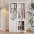 Libreria alta Acekool 71 con armadietto, libreria a 3 ripiani e vano portaoggetti regolabile, organizer moderno