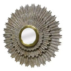 HomeRoots 44 Specchio decorativo con cornice in legno e metallo dorato anticato Sunburst