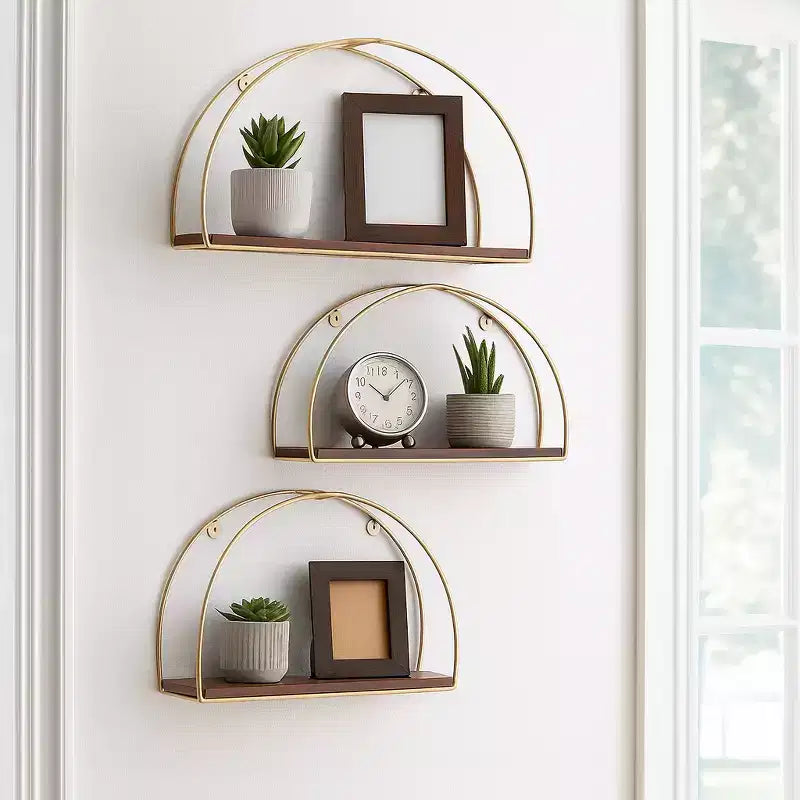 Set di 3 vasi moderni in ceramica con supporti in legno, design rotondo a coste, vasi decorativi rialzati per interni con supporto durevole