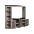 Mobile TV Famapy grigio con ripiani multi-contenitore, librerie e armadietti grandi, adatto per TV fino a 70 pollici, centro multimediale per soggiorno
