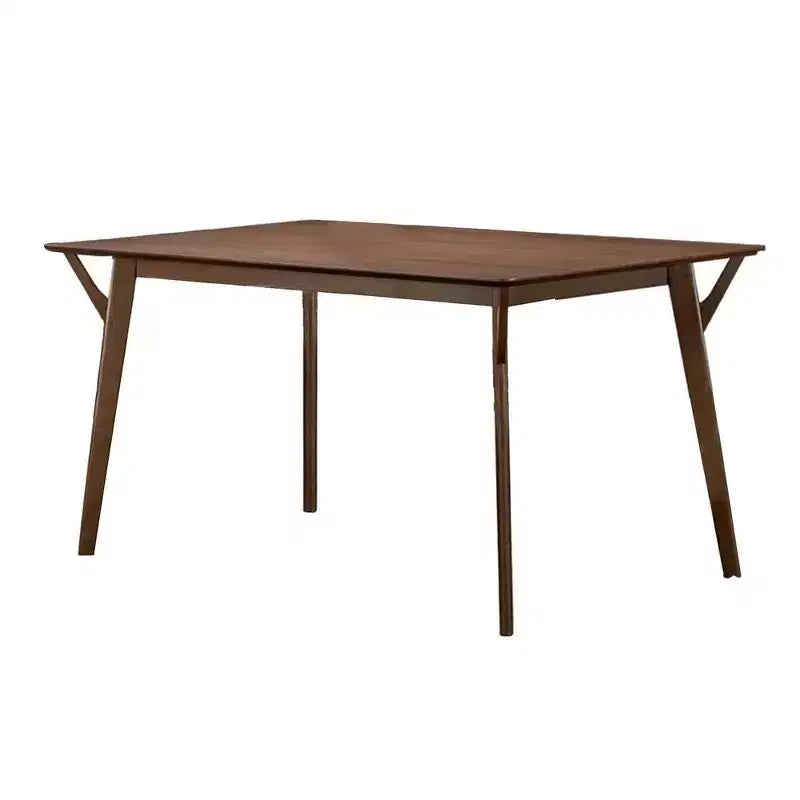 Tavolo da pranzo Royal Hampton, piano rettangolare da 150 cm, gambe angolari, legno massello marrone