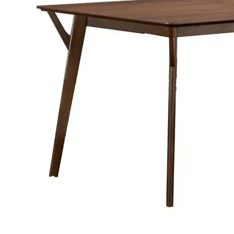 Tavolo da pranzo Royal Hampton, piano rettangolare da 150 cm, gambe angolari, legno massello marrone