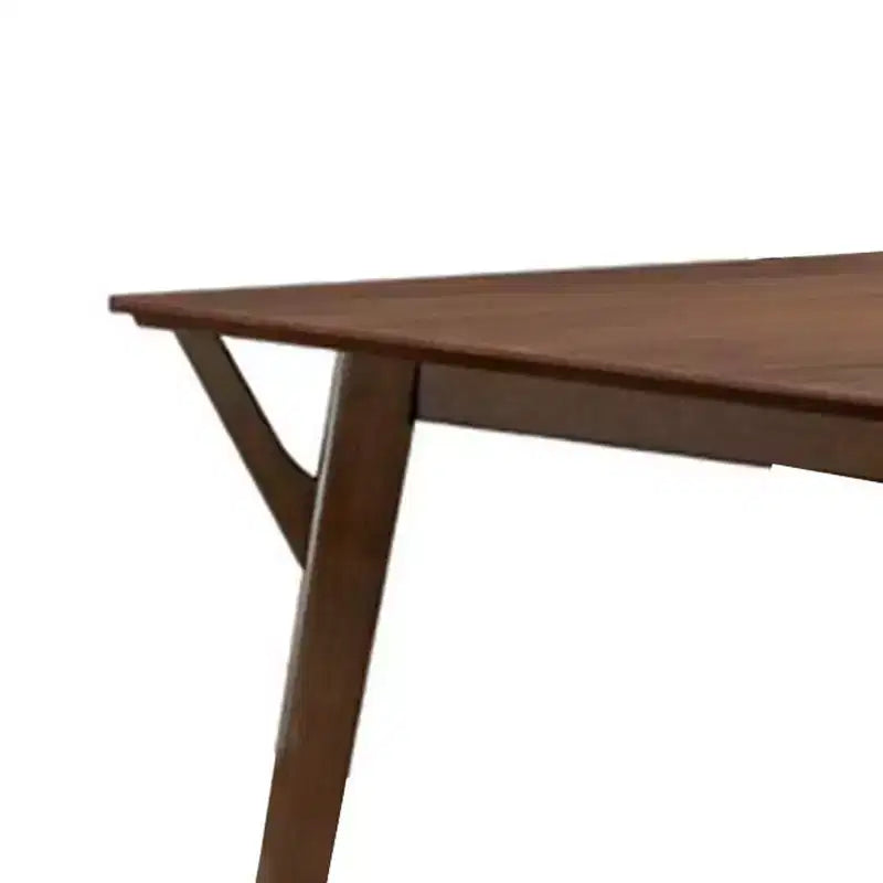 Tavolo da pranzo Royal Hampton, piano rettangolare da 150 cm, gambe angolari, legno massello marrone
