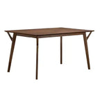 Tavolo da pranzo Royal Hampton, piano rettangolare da 150 cm, gambe angolari, legno massello marrone