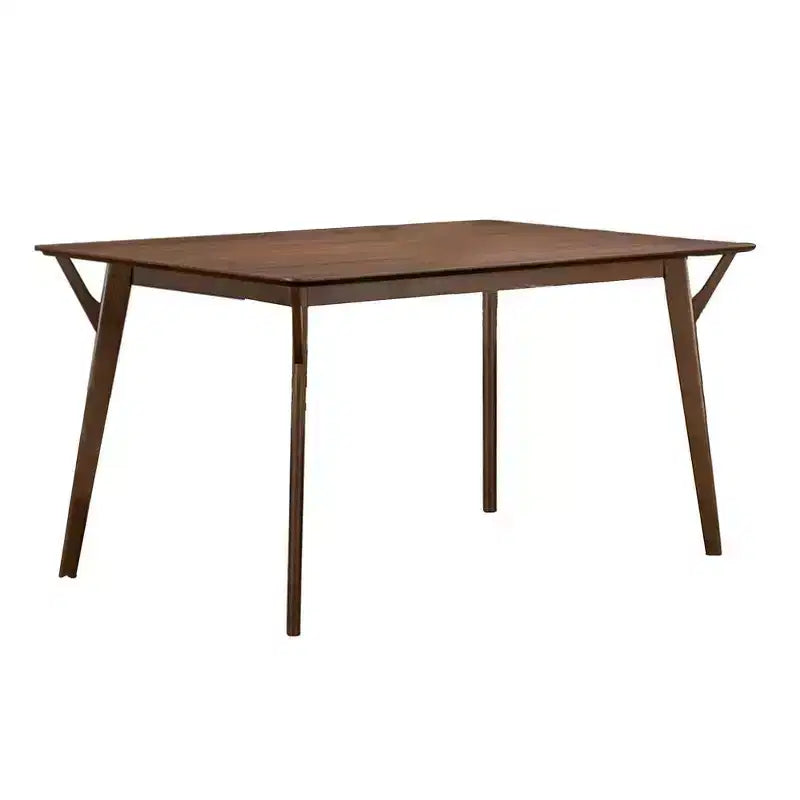Tavolo da pranzo Royal Hampton, piano rettangolare da 150 cm, gambe angolari, legno massello marrone