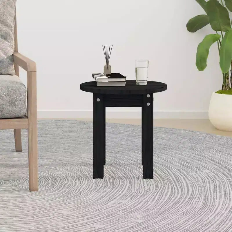 Tavolino da caffè Clihome in pino massello, elegante tavolino rotondo con finitura opaca per un arredamento versatile
