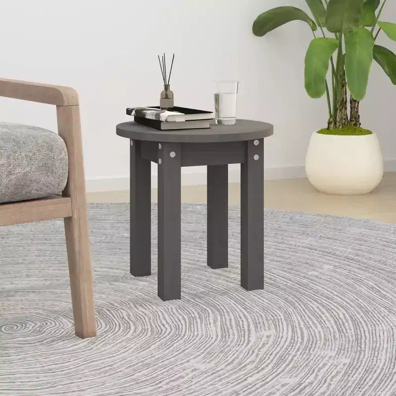 Tavolino da caffè Clihome in pino massello, elegante tavolino rotondo con finitura opaca per un arredamento versatile