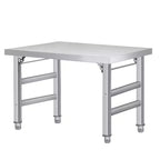 60 x 24 Stainless Steel Folding Table - 520 LBS Commercial Foldable Prep Table, Open Base Worktable with Adjustable Undershelf and Feet