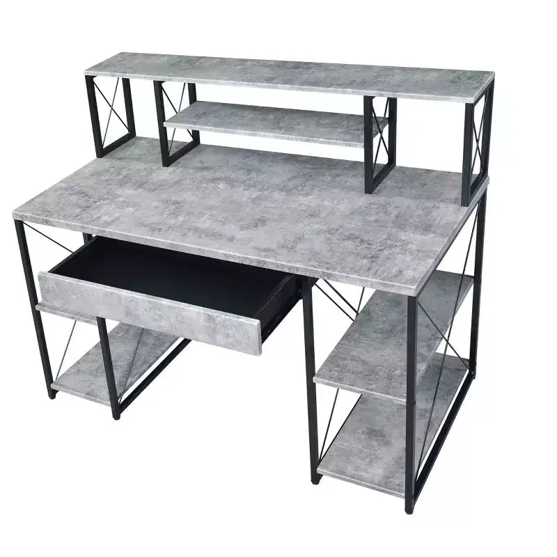 Scrivanie regolabili in altezza HomeStock, in acciaio di colore nero, altezza 129,5 cm, senza vani portaoggetti