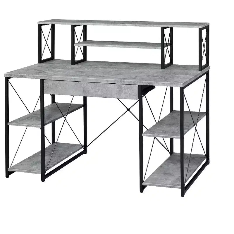 Scrivanie regolabili in altezza HomeStock, in acciaio di colore nero, altezza 129,5 cm, senza vani portaoggetti
