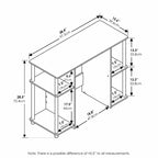 HomeStock Scrivanie da Computer in Legno di Paulownia Marrone H 76 cm con Vetrina Contenitore