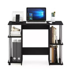 HomeStock Scrivanie da Computer in Legno di Paulownia Marrone H 76 cm con Vetrina Contenitore