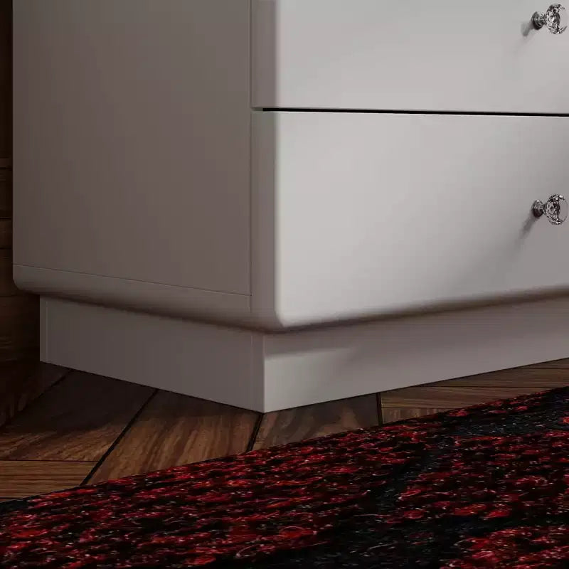 Cassettiera Famapy a 8 cassetti, piano in vetro temperato, 2 cassetti espositivi con 9 scomparti, Led a 3 colori, pomelli in cristallo, mobiletto portaoggetti per camera da letto/cabina armadio