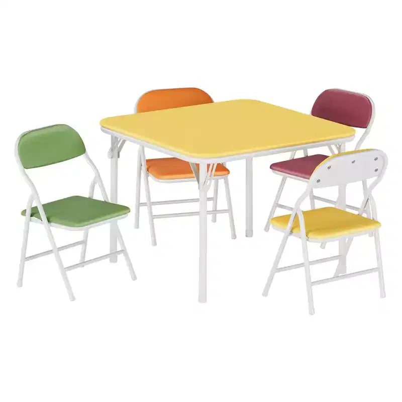 Set di 5 Tavolo e Sedie Pieghevoli per Bambini, Set di Tavolo e Sedie per Attività per Neonati e Bambini per Sala da Pranzo, Asili Nido, Aule