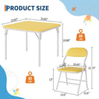 Set di 5 Tavolo e Sedie Pieghevoli per Bambini, Set di Tavolo e Sedie per Attività per Neonati e Bambini per Sala da Pranzo, Asili Nido, Aule