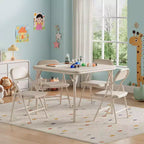 5-Piece Kids Folding Table and Chairs Set, Toddlers Children's Activity Table and Chairs Set for Dining Room, Daycare, Classrooms