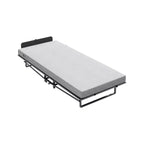 Bellemave Metal Folding Bed Frame with Foam Mattress of Pockets, Easy Storage and Movable with 4 Castors
