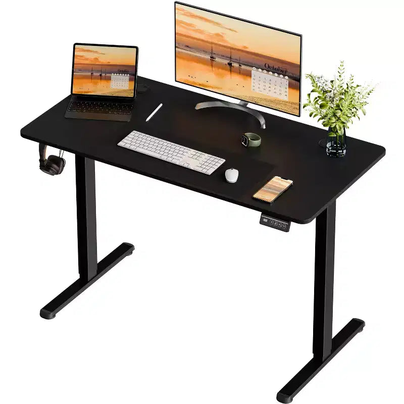 Celebalcony 40'' Adjustable Height Standing Office Desk, Computer Workstation PC Work Table with 2 Memory Preset Buttons