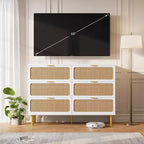 Comò in rattan per la camera da letto, cassettiere spaziose per l'armadio, adatte per il soggiorno, l'ingresso e la camera dei bambini.