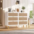 Comò in rattan per la camera da letto, cassettiere spaziose per l'armadio, adatte per il soggiorno, l'ingresso e la camera dei bambini.