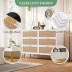 Comò in rattan per la camera da letto, cassettiere spaziose per l'armadio, adatte per il soggiorno, l'ingresso e la camera dei bambini.