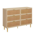 Rattan chest of drawers for the bedroom, wide-top storage cabinets for the wardrobe, suitable for the living room, hallway, and children's room.