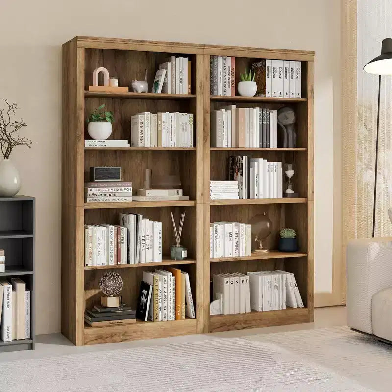 Libreria Alta 180 cm, Scaffale Aperto a 5 Ripiani per Ufficio Domestico, Moderna Libreria in Legno con Design Antiribaltamento, Scaffali Espositivi da Pavimento